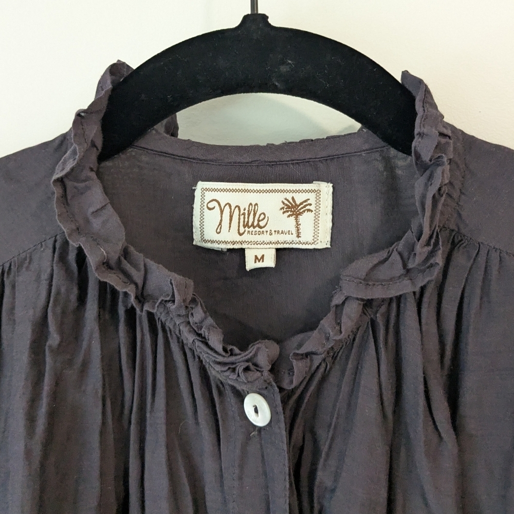 NEW Millie Francesca High Neck Cotton Blouse - Picture 3 of 7